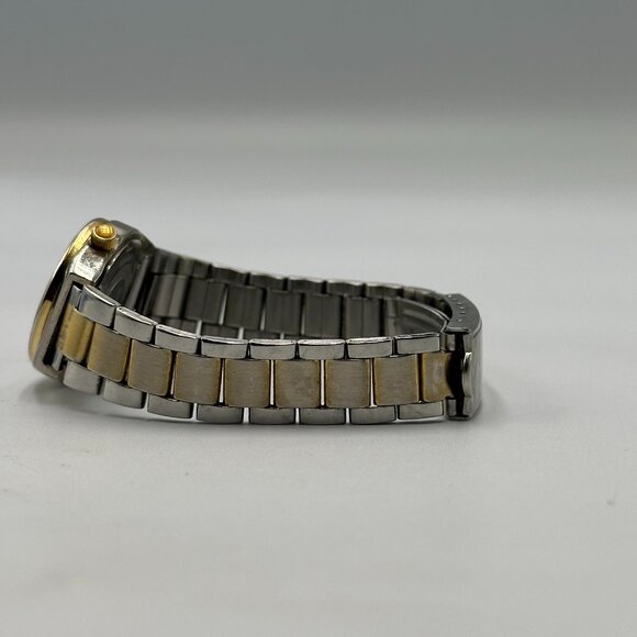 Philip Persio Watch Women Silver Gold Two Tone Black Dial 24MM New Battery 6.5" - Picture 7 of 12